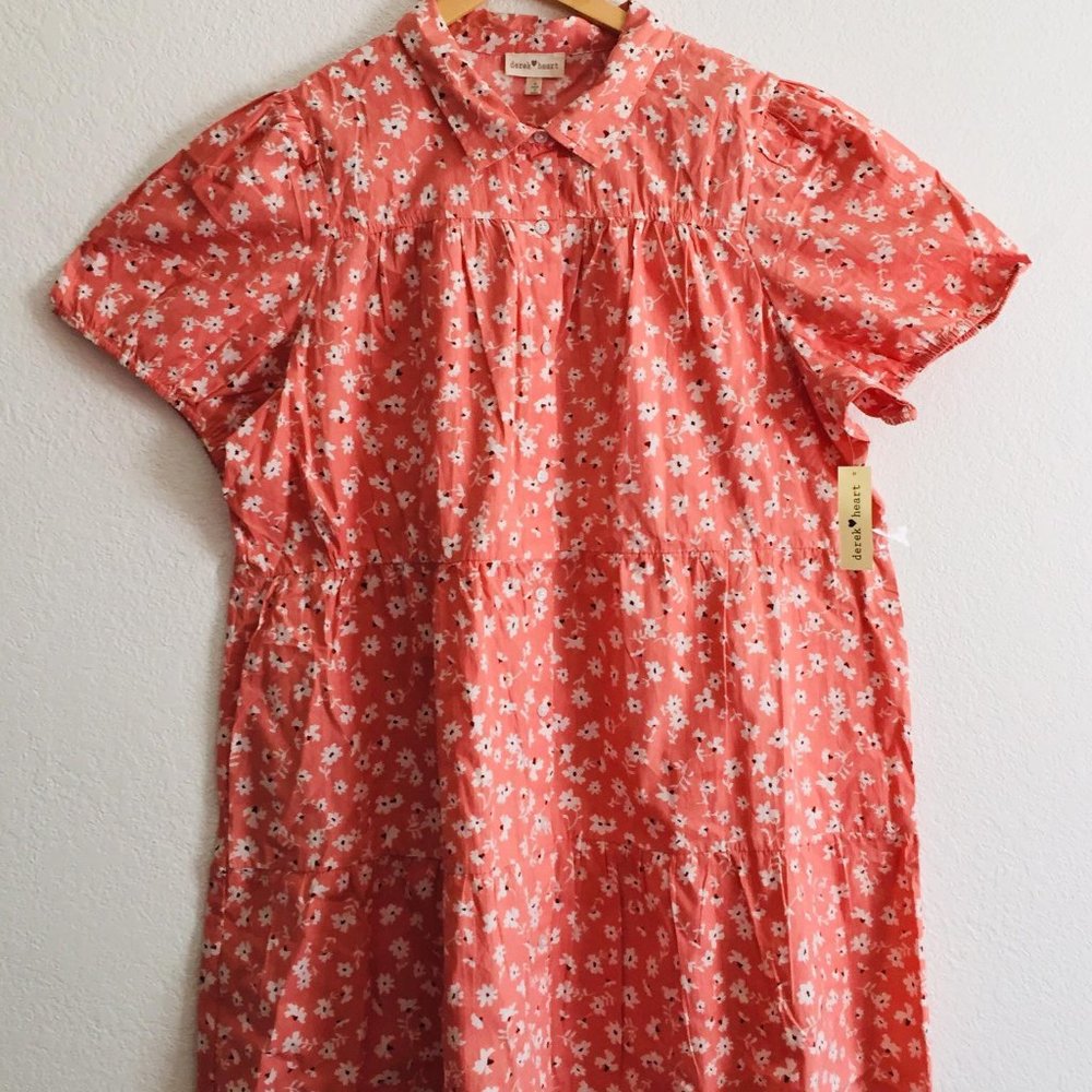 Derek Heart Women's Plus Size Floral Print Dress (1X)